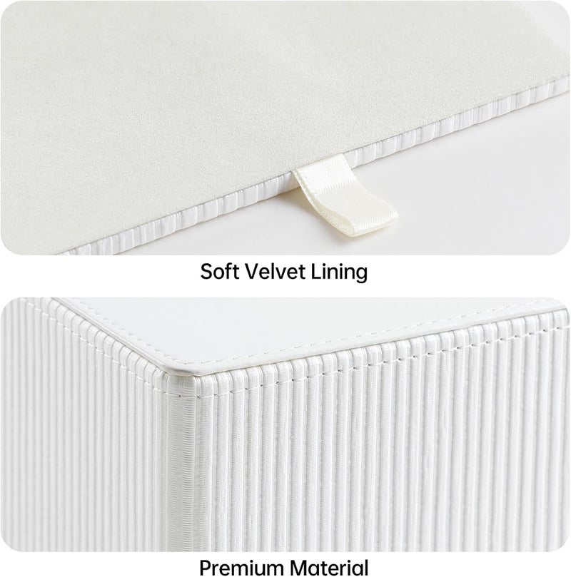 Cretkhp Tissue Box Cover Square with Magnetic Closure, PU Leather Tissue Box Holder for Bathroom NightStands Livingroom, Decorative Modern Square Tissue Holder (Ivory) - Image 4